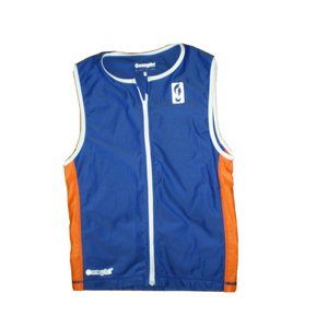 Oomph Cycling Jersey Full Zip Bike Vest Blue/Orange Youth Kids Size Medium
